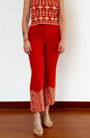 Pant noce Jaquard coral e corda