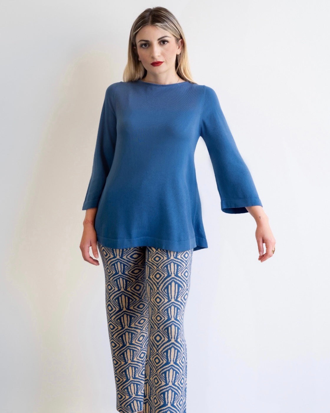 Maglia nocciola blu