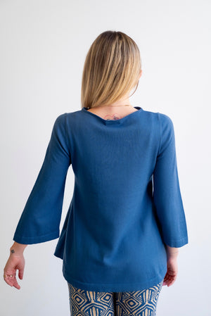 Maglia nocciola blu