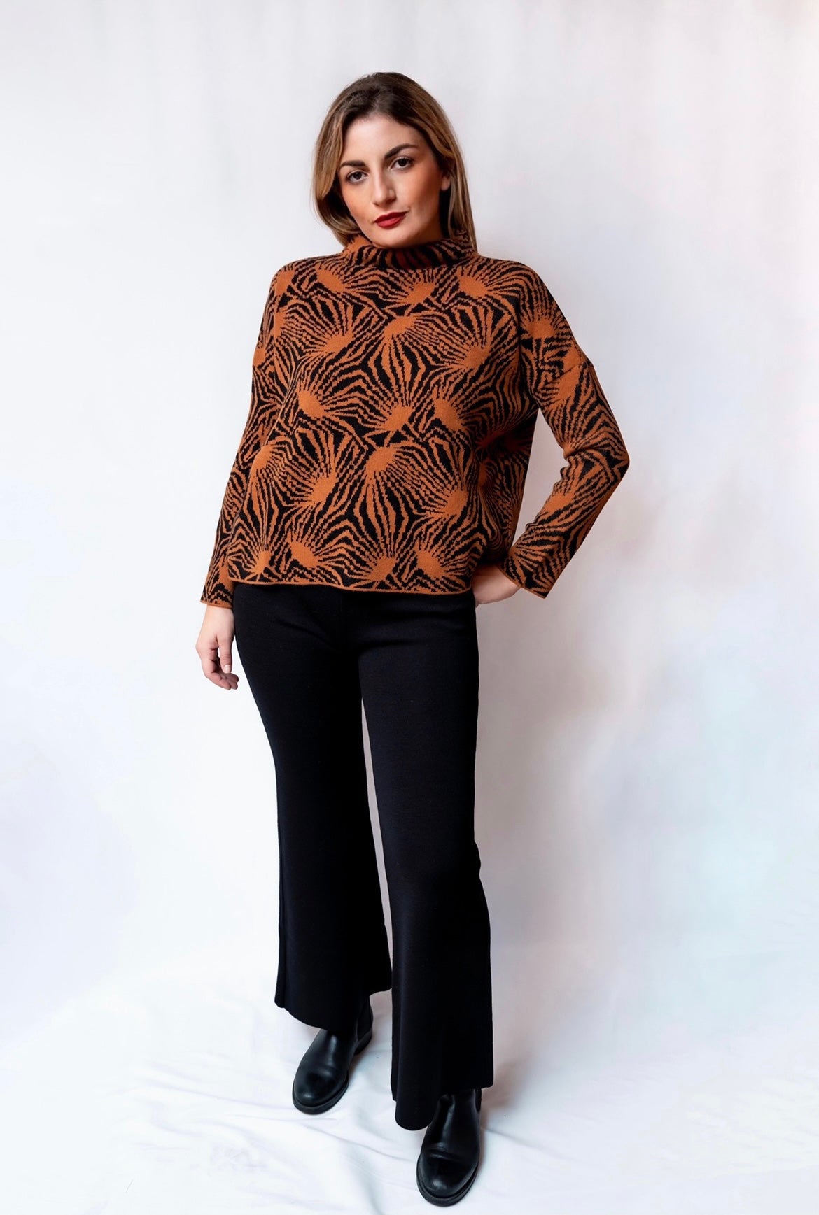Pantalone in Jaquard a zampa Clarissa