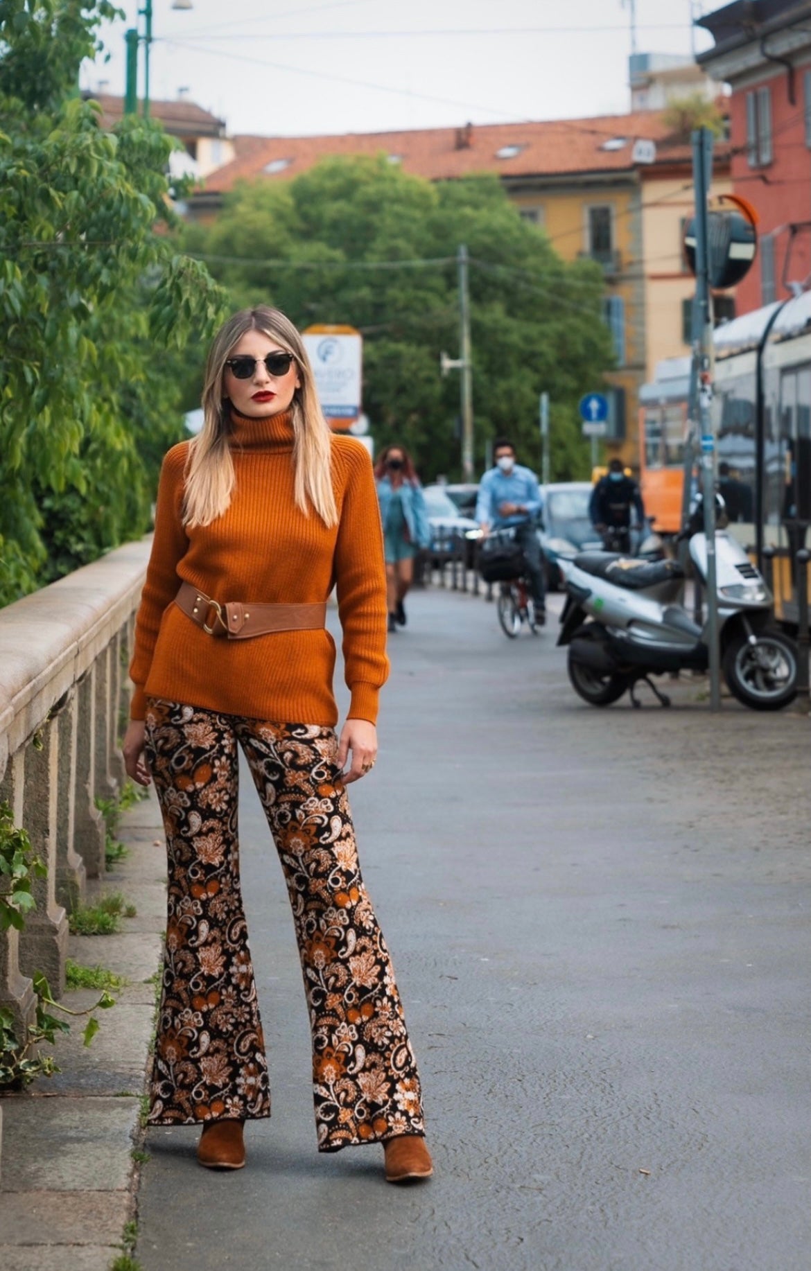 Pantalone in Jaquard a zampa Clarissa